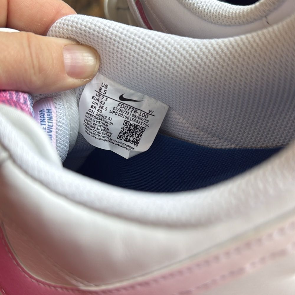 Nike Air Force 1 '07 PRM White and Lotus Pink women’s size 10 - Picture 6 of 7